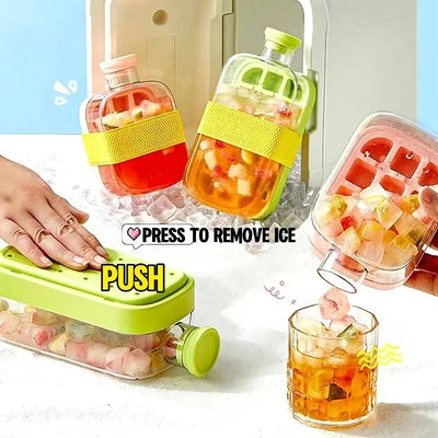 FLUBERR One-Click Molding Cooling Cup,Instant Ice Maker,Zero-Contact Design,Straw Included,Curling Mold,Portable & Stylish Chilled Drink